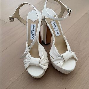 Jimmy Choo Heloise 120 Sandals Ivory